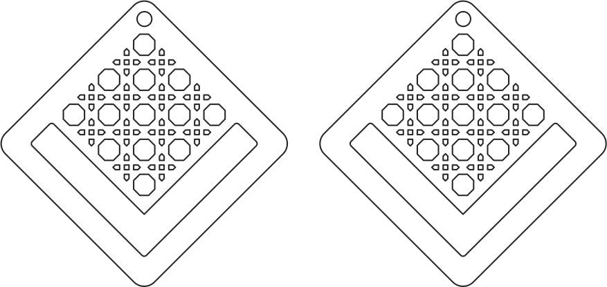 Timber Earring Blanks - Rattan Diamond