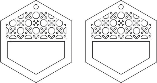 Timber Earring Blanks - Rattan Hexagon