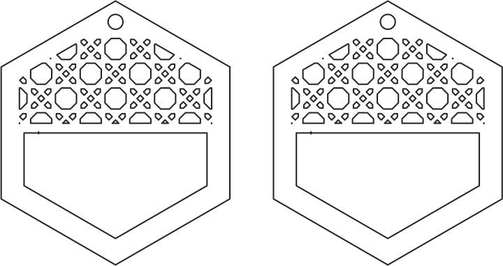 Timber Earring Blanks - Rattan Hexagon