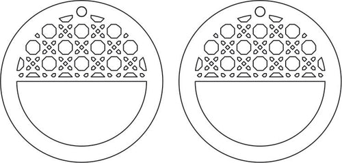 Timber Earring Blanks - Rattan Circle 3