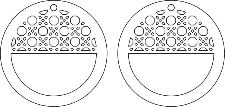 Timber Earring Blanks - Rattan Circle 3