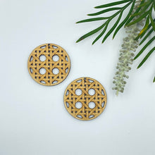Load image into Gallery viewer, Timber Earring Blanks 45mm - Rattan Design