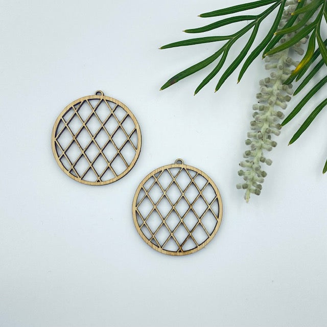 Timber Earring Blanks 45mm - Circle design 1