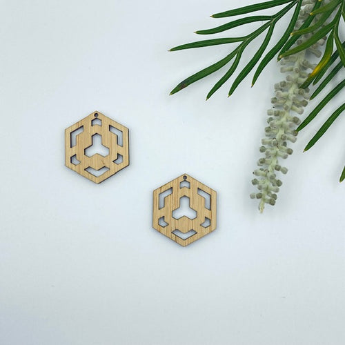 Timber Earring Blanks - Hexagon 4