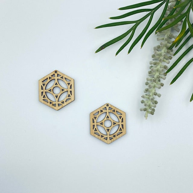Timber Earring Blanks - Hexagon 6