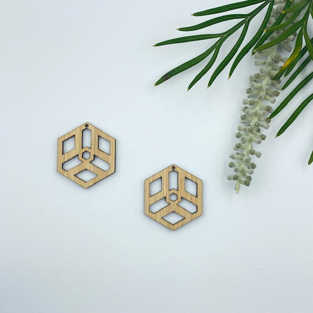 Timber Earring Blanks - Hexagon 9