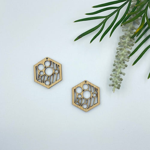 Timber Earring Blanks - Hexagon 10
