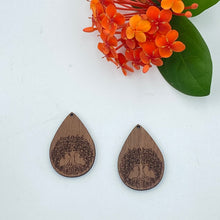 Load image into Gallery viewer, Timber Earring Blanks - Teardrop Tree of Life
