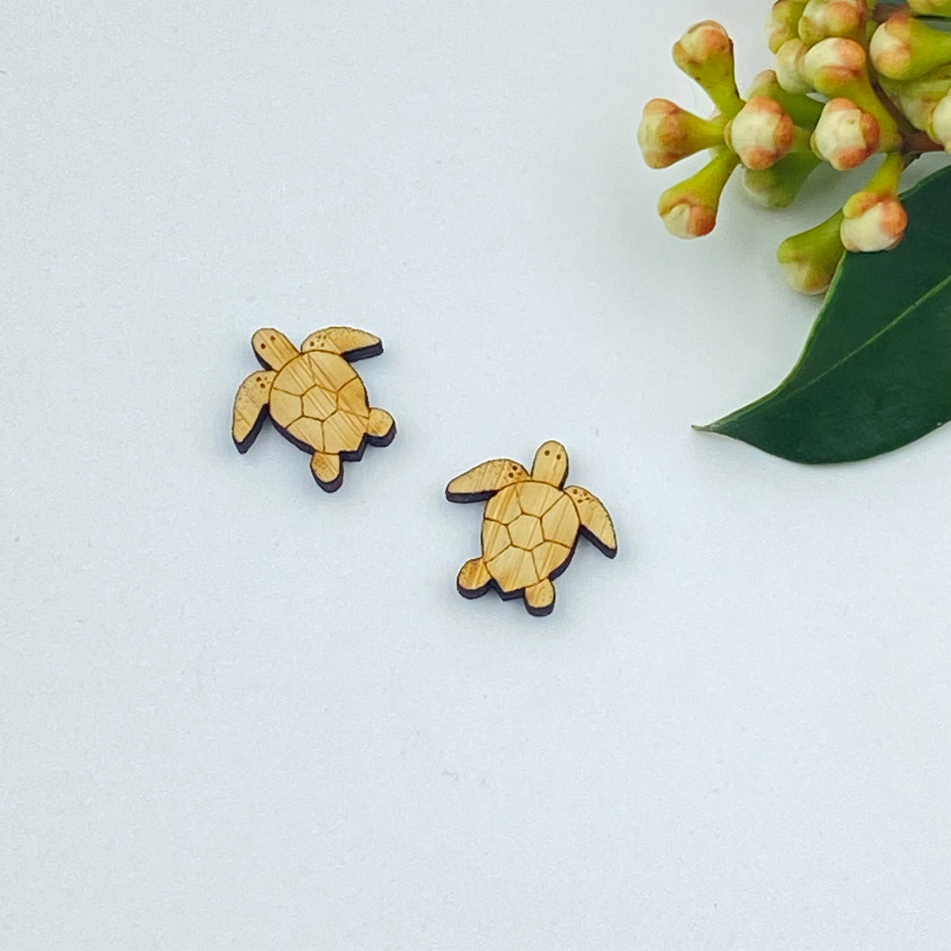 Turtle Stud Timber Earring Blanks