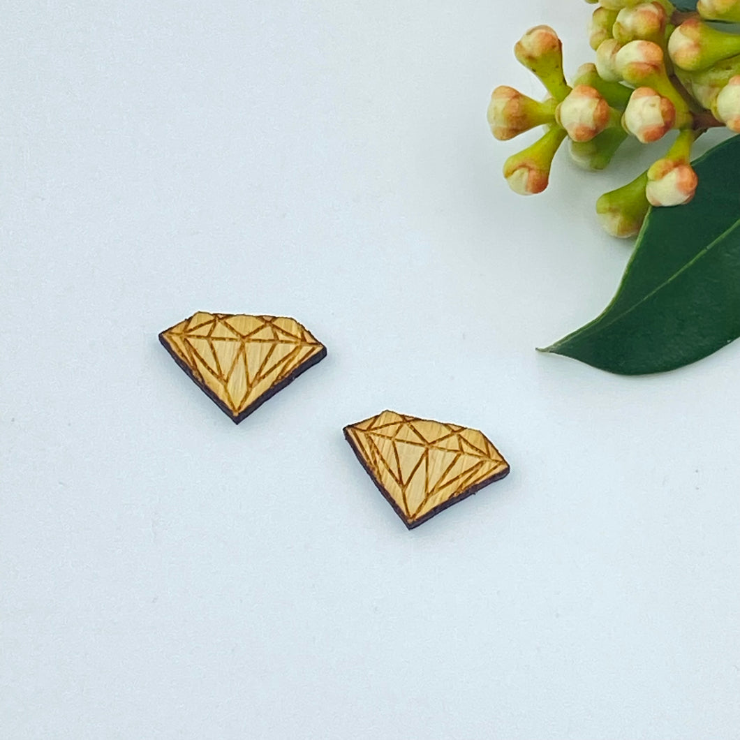 Diamond Stud Timber Earring Blanks