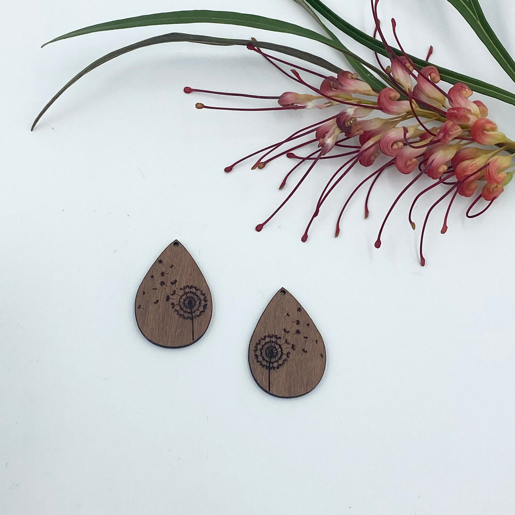 Timber Earring Blanks - Teardrop Dandelion