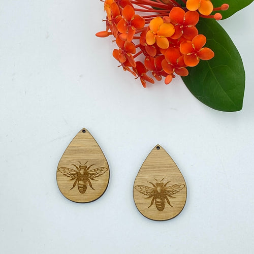 Timber Earring Blanks - Teardrop Bee