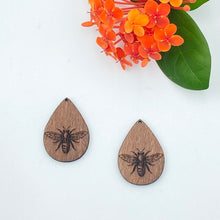 Load image into Gallery viewer, Timber Earring Blanks - Teardrop Bee