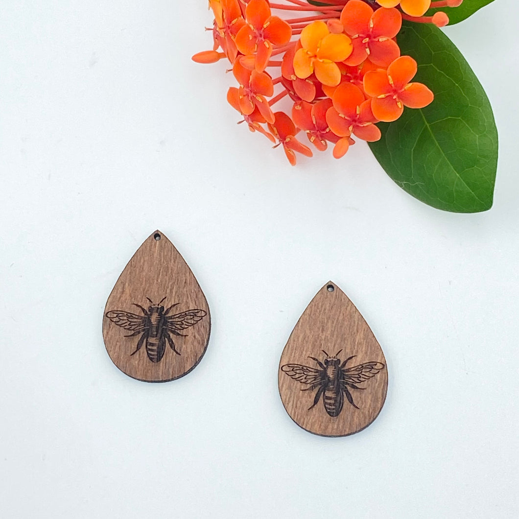 Timber Earring Blanks - Teardrop Bee