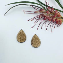 Load image into Gallery viewer, Timber Earring Blanks - Teardrop Sunflower