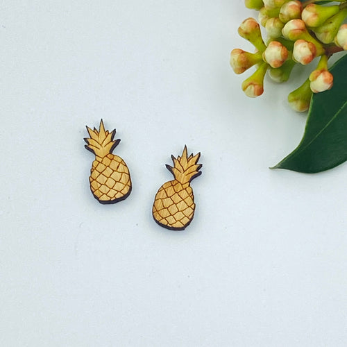 Pineapple Stud Timber Earring Blanks