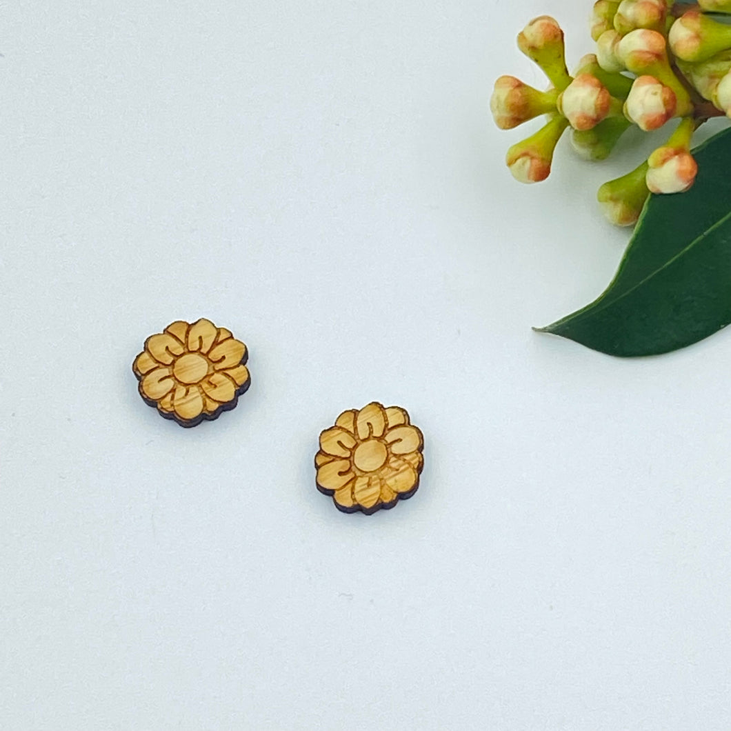 Flower Stud Timber Earring Blanks