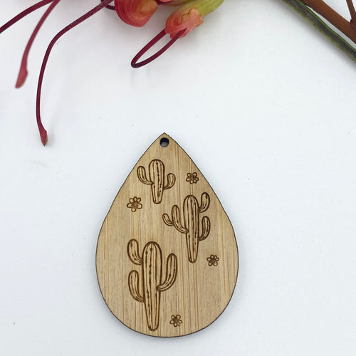 Timber Earring Blanks - Teardrop Cactus
