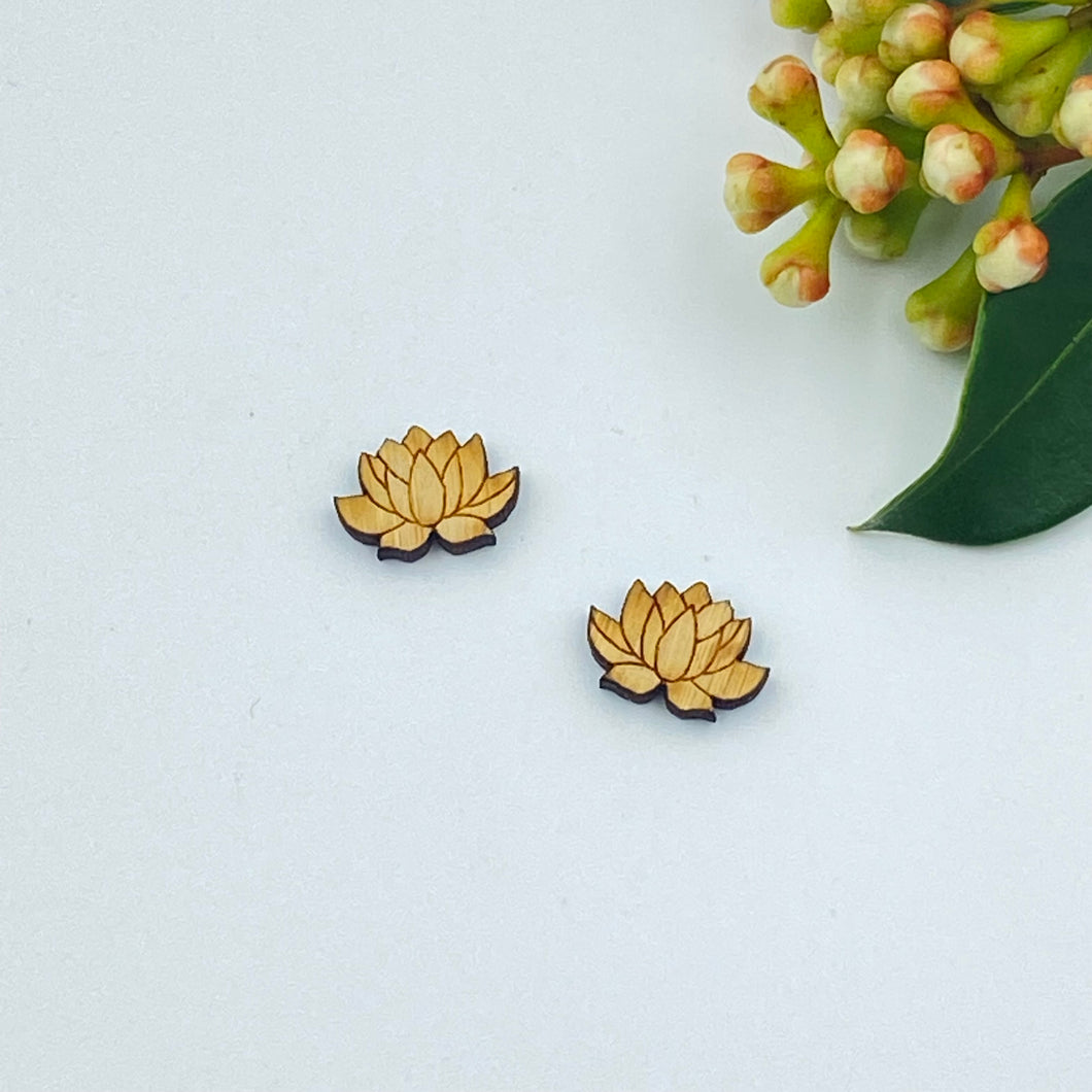 Lotus Stud Timber Earring Blanks