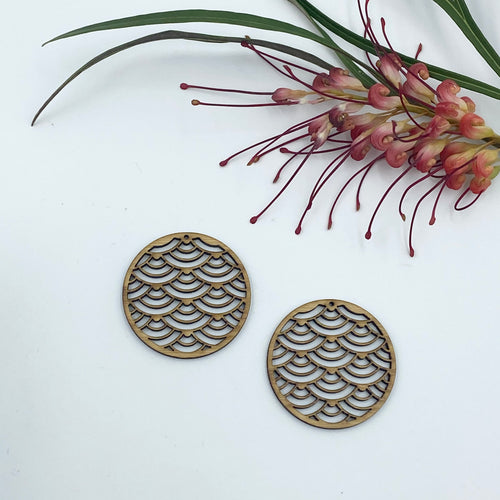 Timber Earring Blanks 45mm - Mermaid Circle