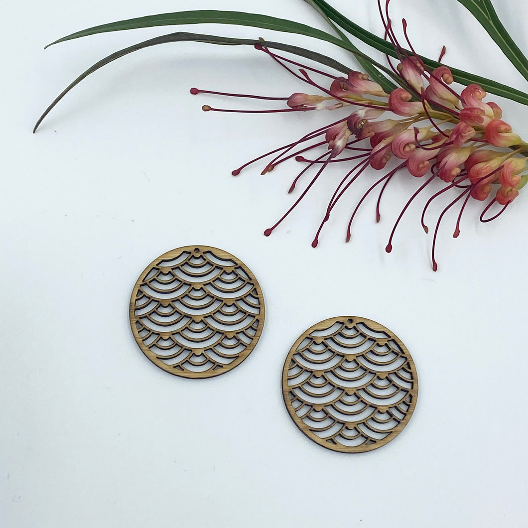 Timber Earring Blanks 45mm - Mermaid Circle