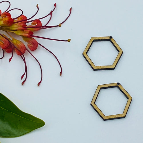 Timber Earring Blanks - Hexagon