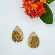 Load image into Gallery viewer, Timber Earring Blanks - Teardrop Mandala