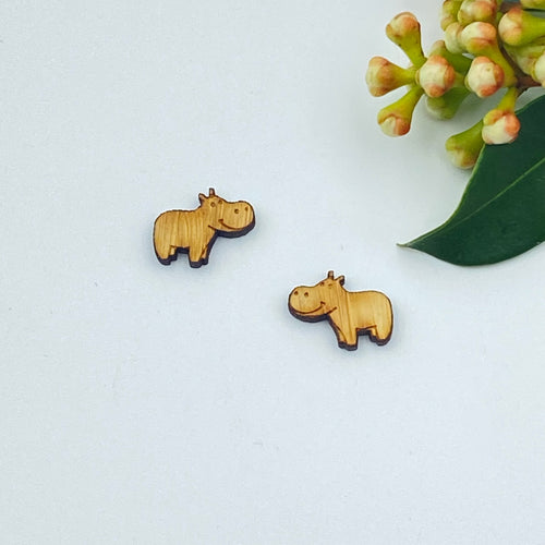 Hippo Stud Timber Earring Blanks