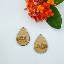 Load image into Gallery viewer, Timber Earring Blanks - Teardrop Mountains