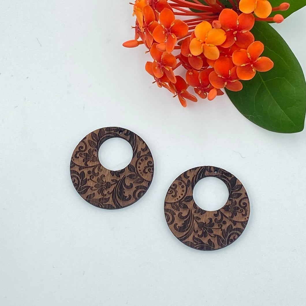 Timber Earring Blanks - Bold Hoop Floral