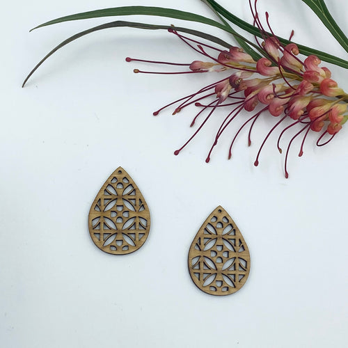 Timber Earring Blanks 45mm - Tear Drop 2