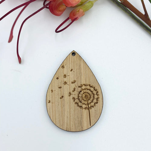 Timber Earring Blanks - Teardrop Dandelion