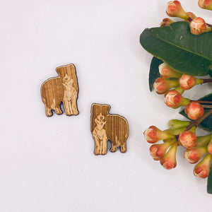 Sheep Dog Stud Timber Earring Blanks