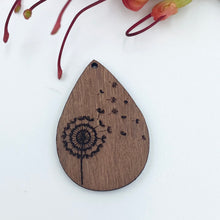 Load image into Gallery viewer, Timber Earring Blanks - Teardrop Dandelion