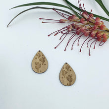Load image into Gallery viewer, Timber Earring Blanks - Teardrop Cactus