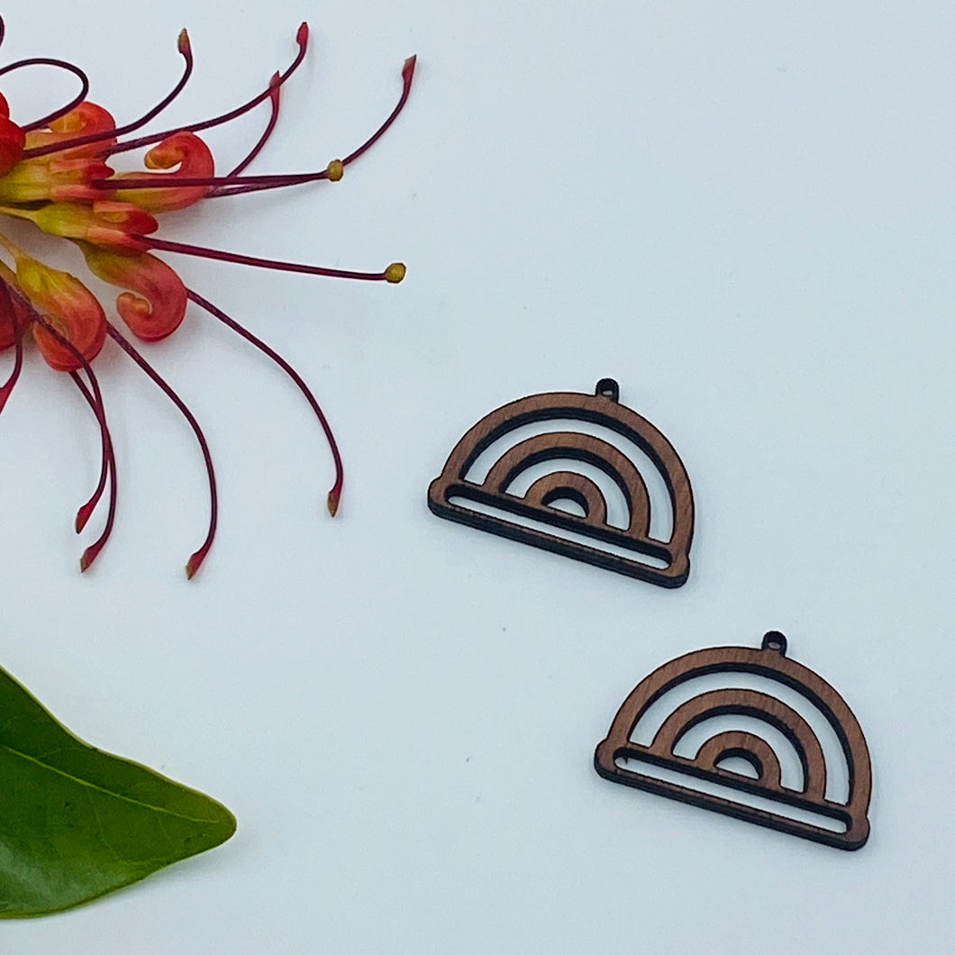 Timber Earring Blanks - Rainbow Half Circle