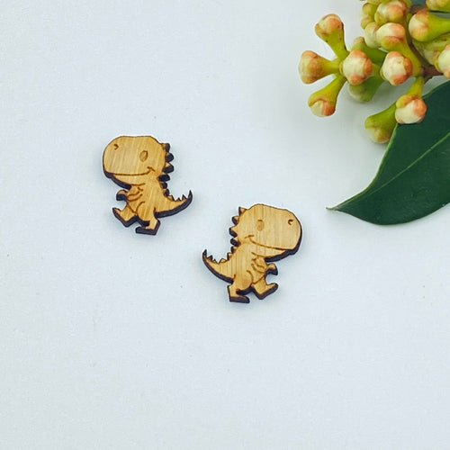Dinosaur Stud Timber Earring Blanks