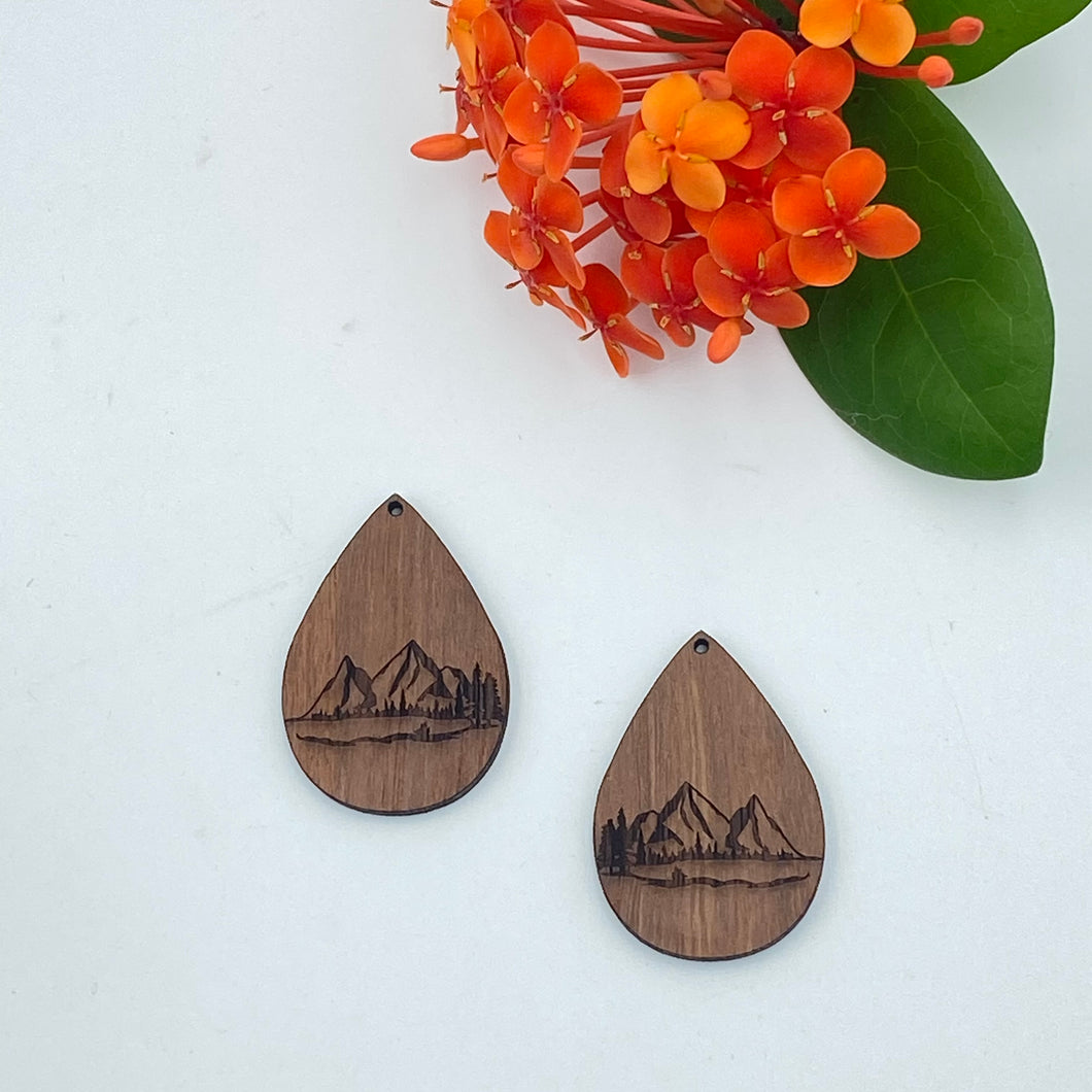 Timber Earring Blanks - Teardrop Mountains