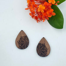 Load image into Gallery viewer, Timber Earring Blanks - Teardrop Mandala