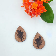 Load image into Gallery viewer, Timber Earring Blanks - Teardrop Wattle Silhouette